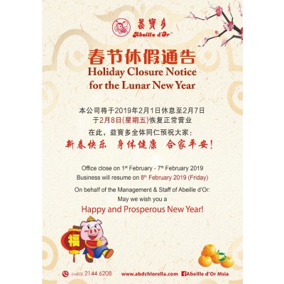 春节休假通告