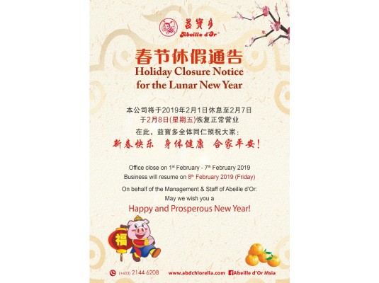 春节休假通告